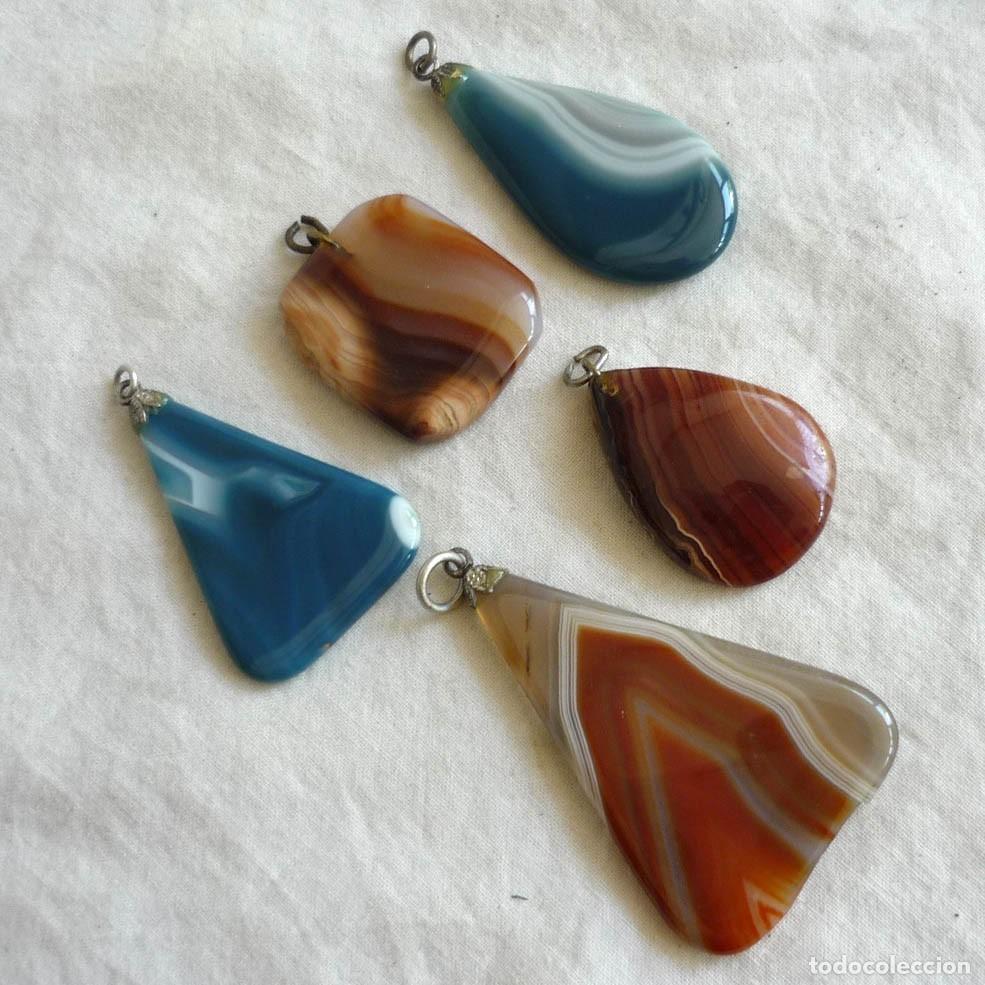 Joyeria: 5 colgantes de cuarzo &aacute;gata - Foto 1