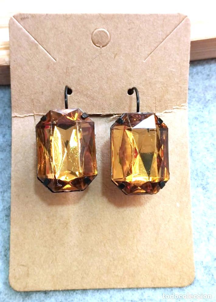 Joyeria: Pendientes con strass color oro, A&ntilde;o 2000, Nuevos - Foto 1