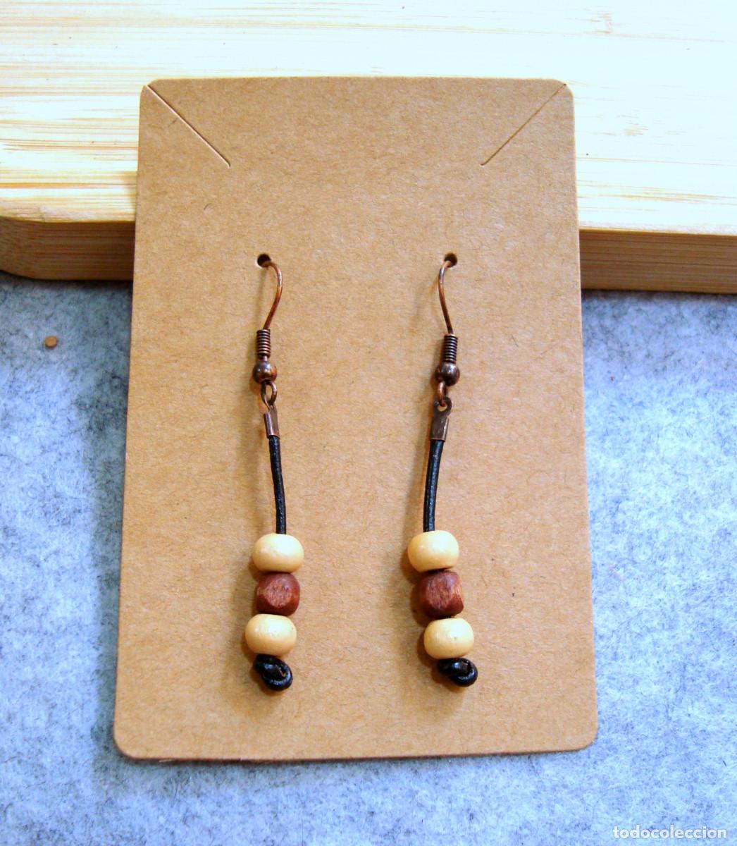 Joyeria: Pendientes bohemios de madera color combinado, A&ntilde;o 2000, Nuevos - Foto 1