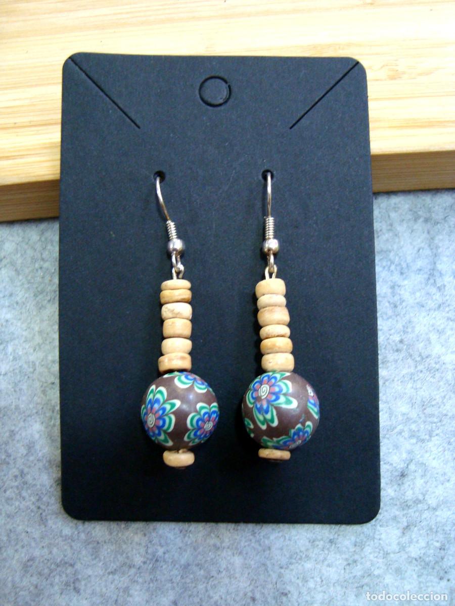 Joyeria: Pendientes bohemios color combinado marr&oacute;n, A&ntilde;o 2000, Nuevos - Foto 1