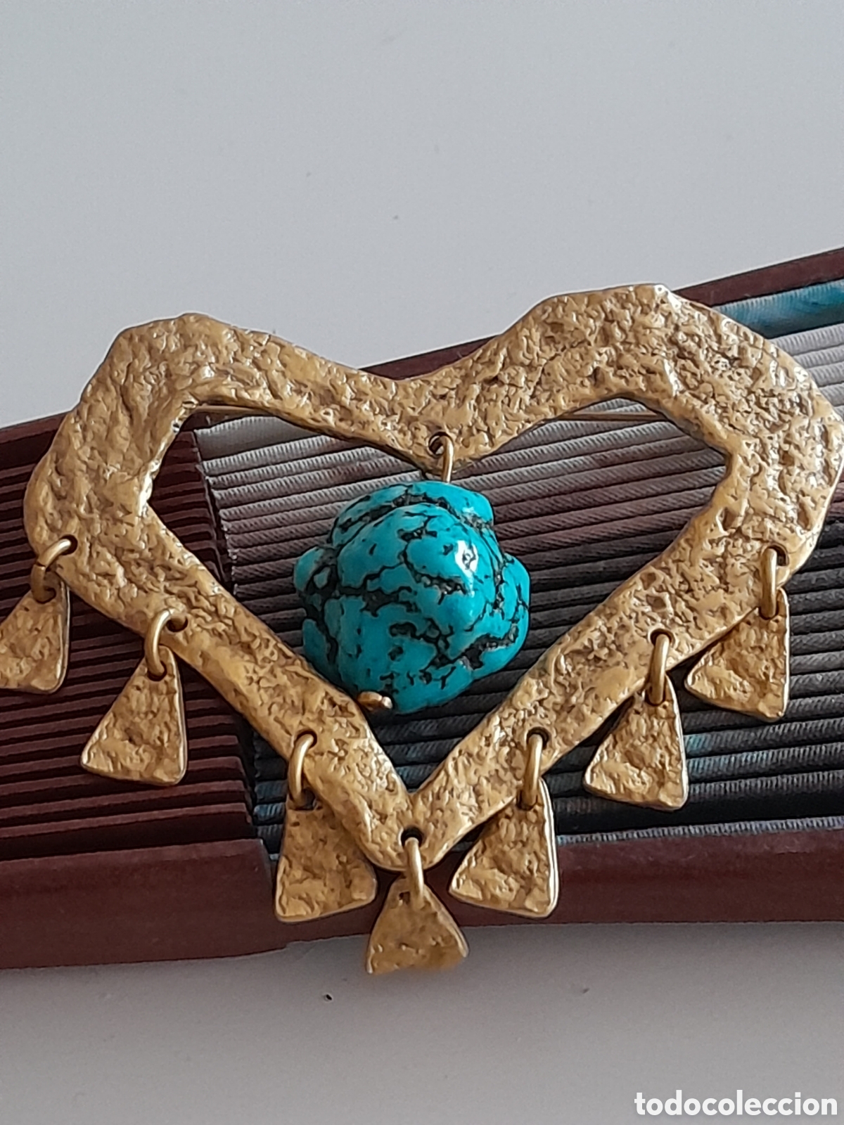 Joyeria: BROCHE CHAPADO CON TURQUESA - Foto 7