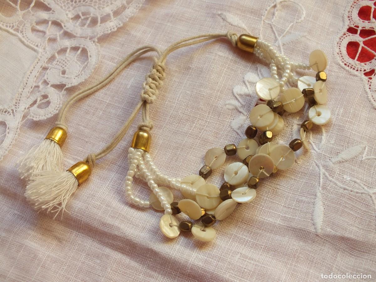 Joyeria: PULSERA CON CUENTAS DE NACAR Y CORDON AJUSTABLE - Foto 1