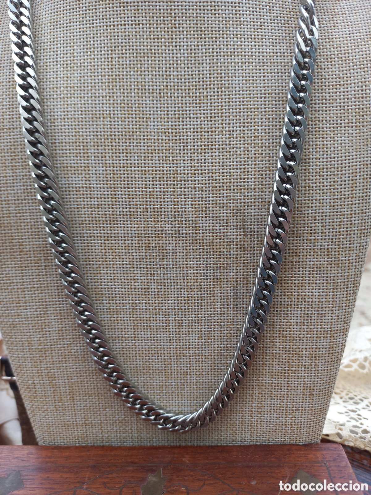 Joyeria: Gran cadena vintage de acero de 60 cm - Foto 1