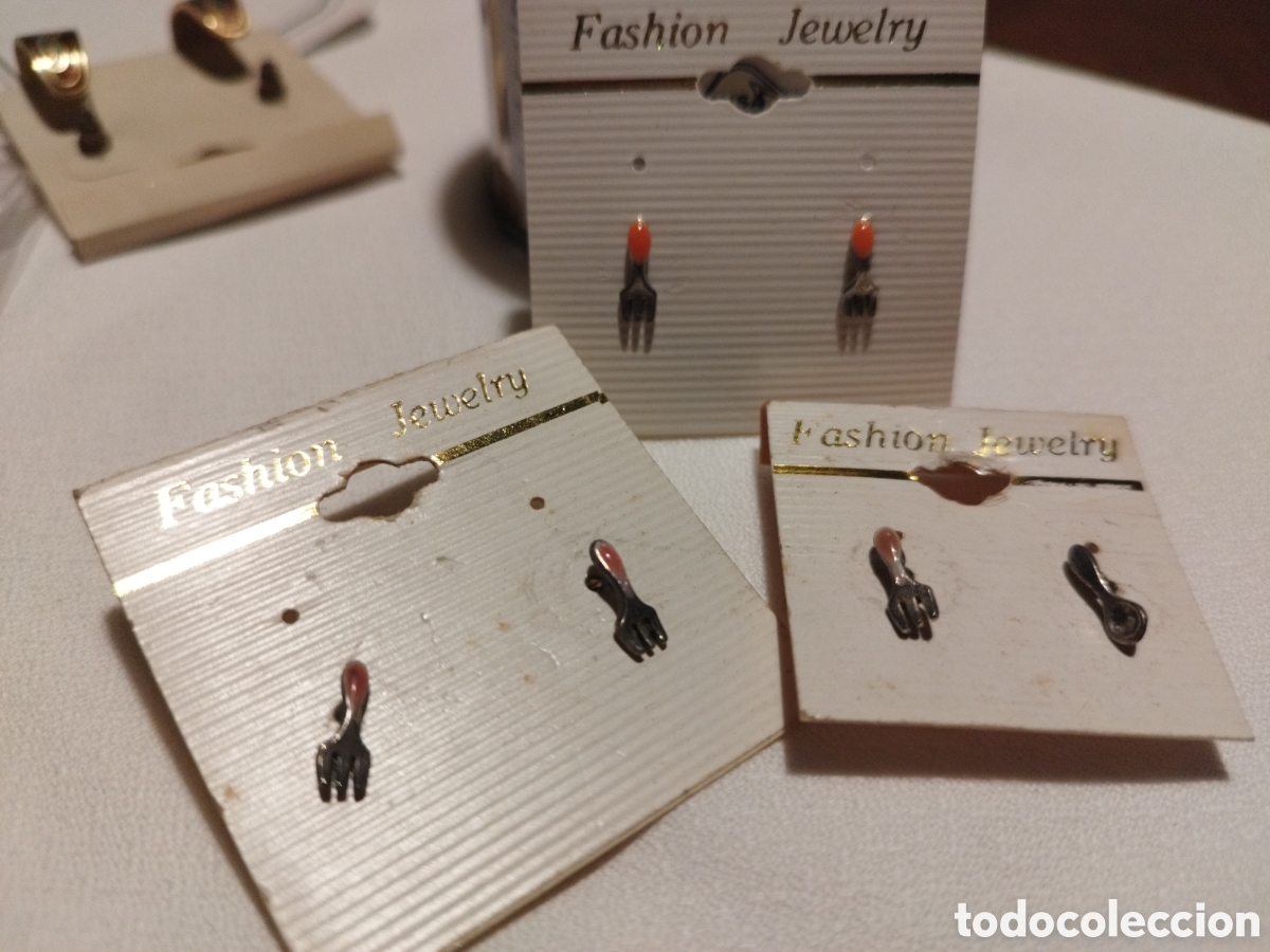 Joyeria: Pendientes tenedor vintage - Foto 1