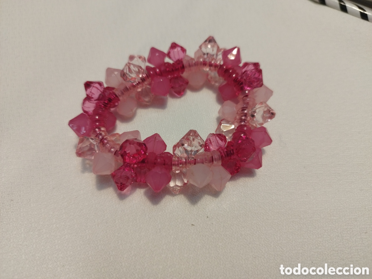 Joyeria: Pulsera cuentas rosa pl&aacute;stico - Foto 1