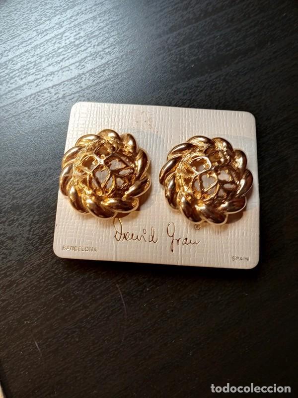 Joyeria: Pendientes dorados vintage 80s - Foto 1