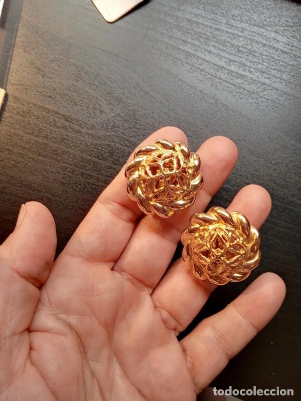 Joyeria: Pendientes dorados vintage 80s - Foto 2