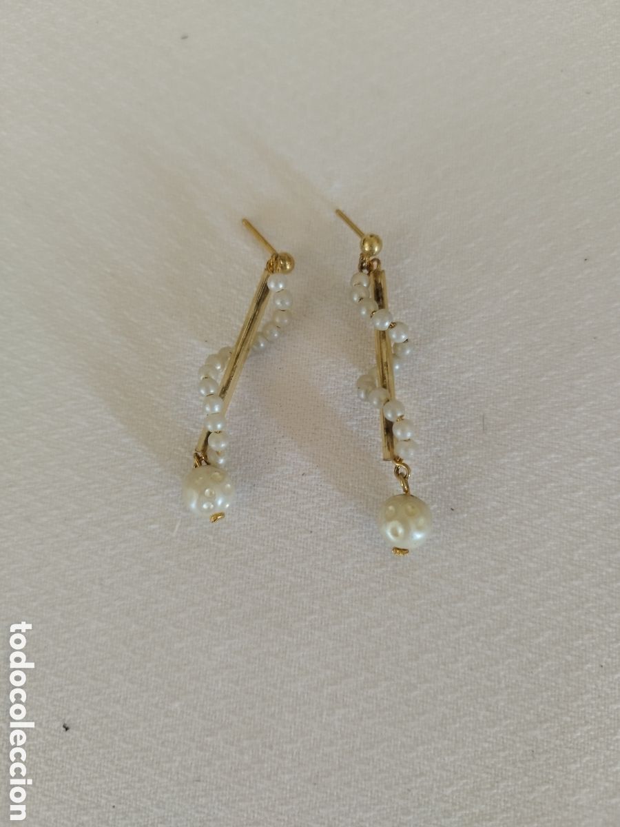 Joyeria: Originales pendientes vintage perla enroscada - Foto 1