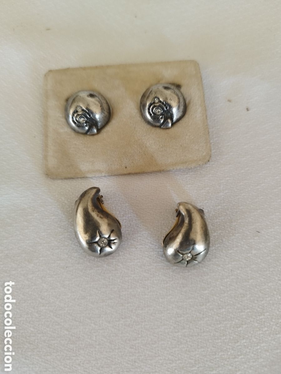 Joyeria: Pendientes bot&oacute;n plateados - Foto 1