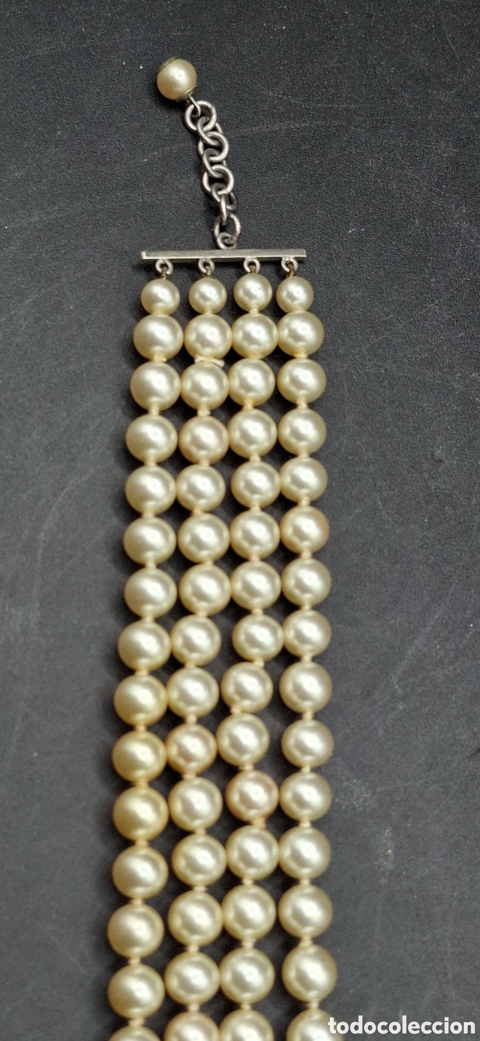 Joyeria: Gargantilla 4 filas de perlas sint&eacute;ticas. - Foto 3
