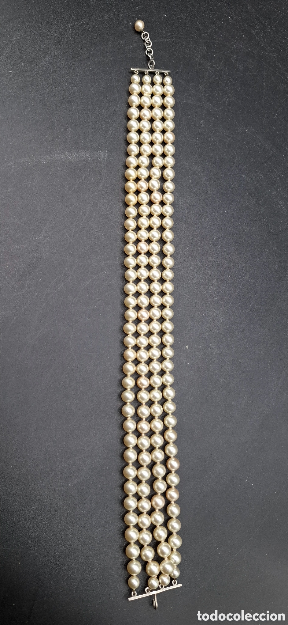 Joyeria: Gargantilla 4 filas de perlas sint&eacute;ticas. - Foto 1