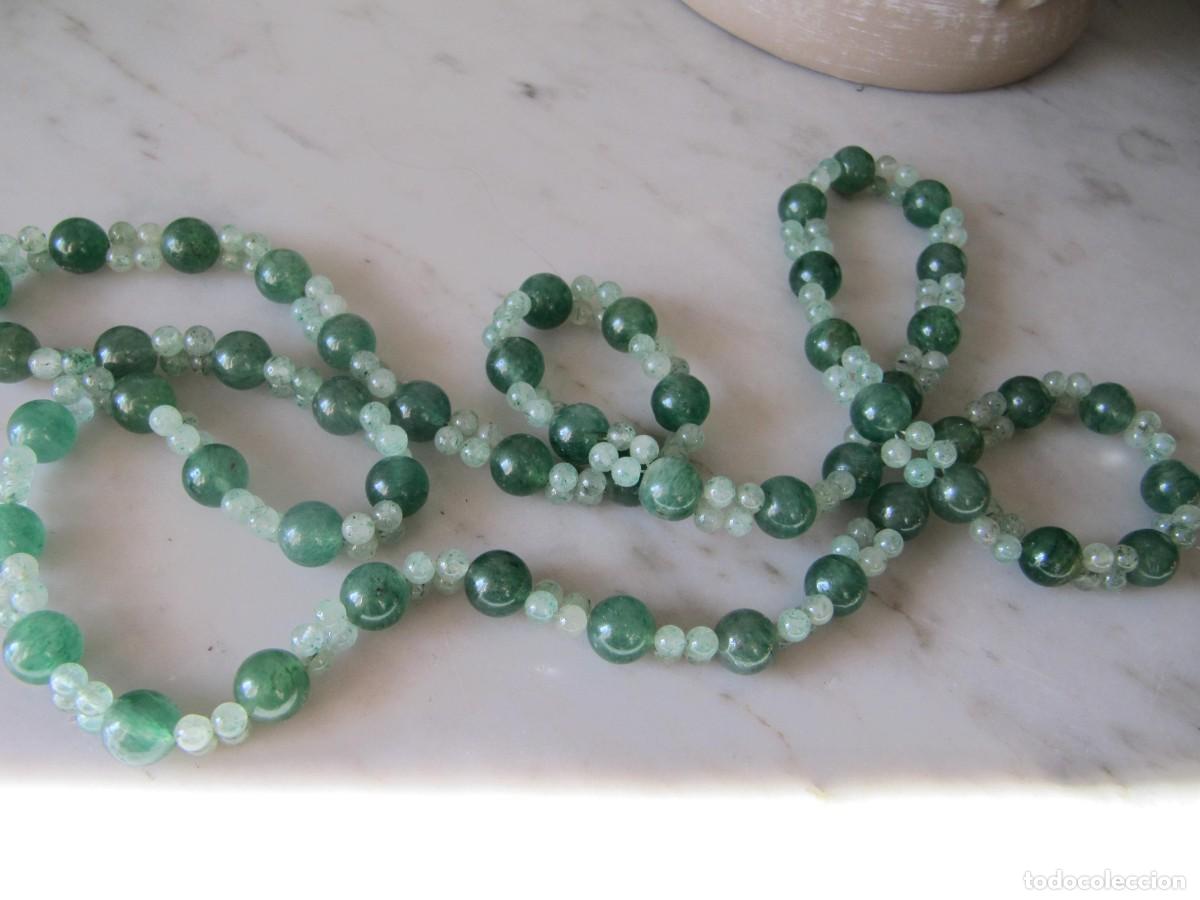 Joyeria: collar largo de cuentas verdes de cristal - Foto 3