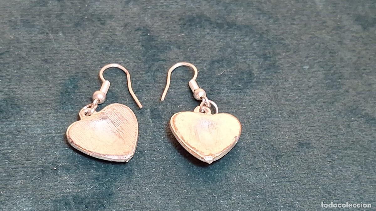 Joyeria: Pendientes Vintage Coraz&oacute;n Esmaltado Naranjas - Foto 3