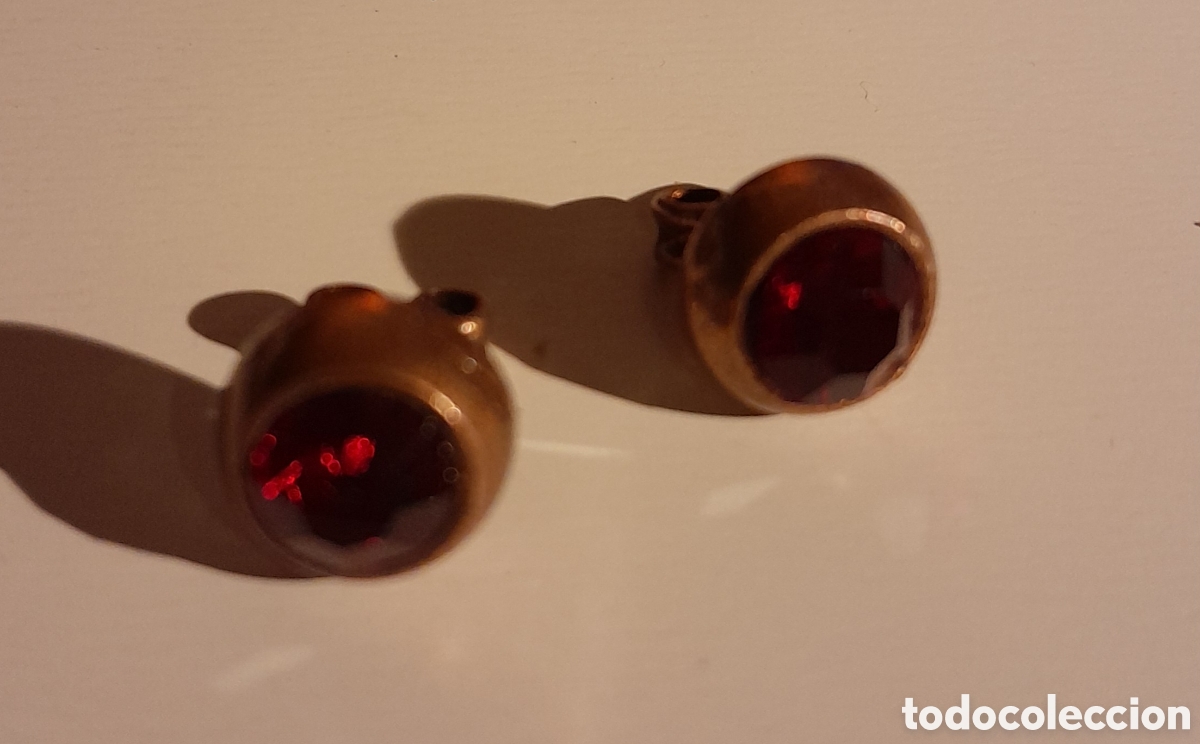 Joyeria: PENDIENTES DE COBRE Y CRISTAL GRANATE - Foto 1