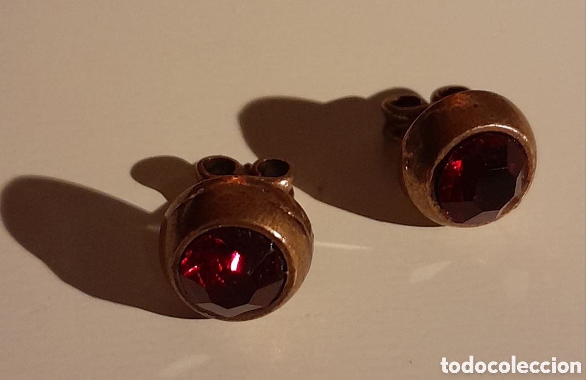 Joyeria: PENDIENTES DE COBRE Y CRISTAL GRANATE - Foto 2