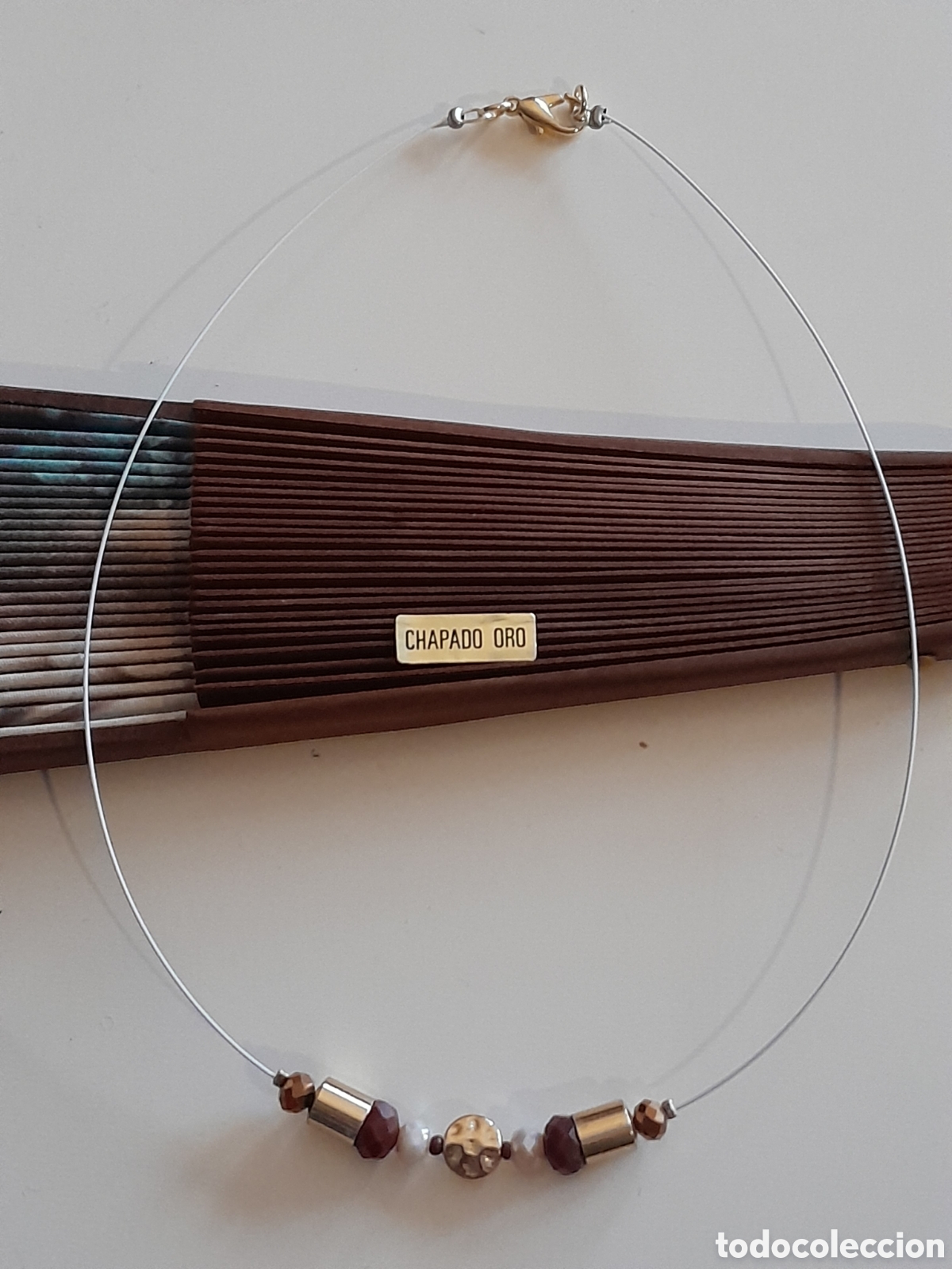 Joyeria: GARGANTILLA DE CABLE DORADA CON CRISTAL - Foto 2