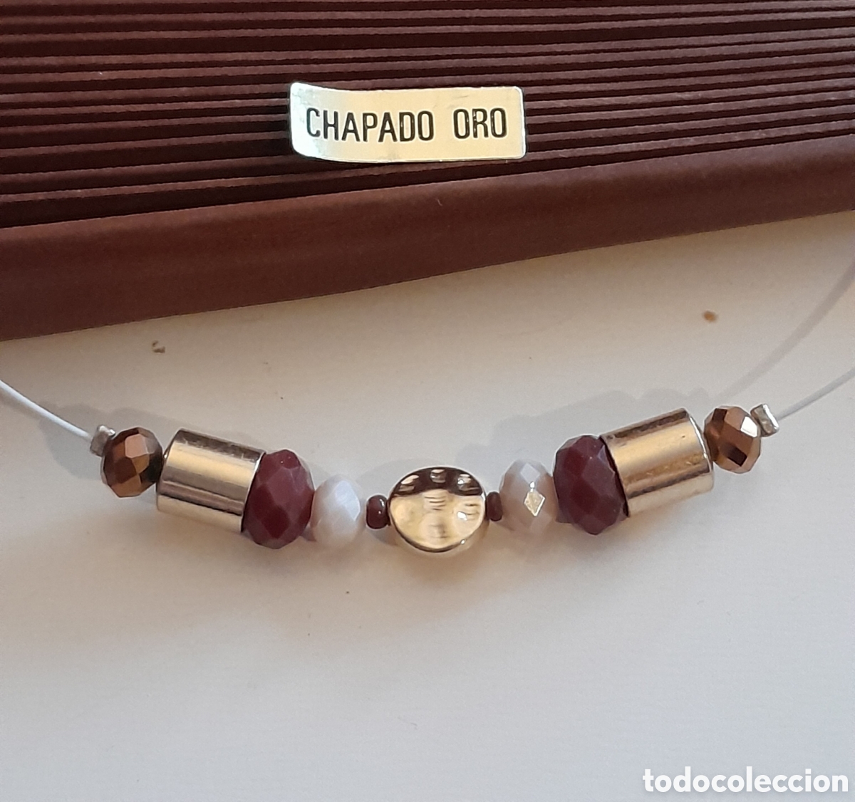 Joyeria: GARGANTILLA DE CABLE DORADA CON CRISTAL - Foto 1
