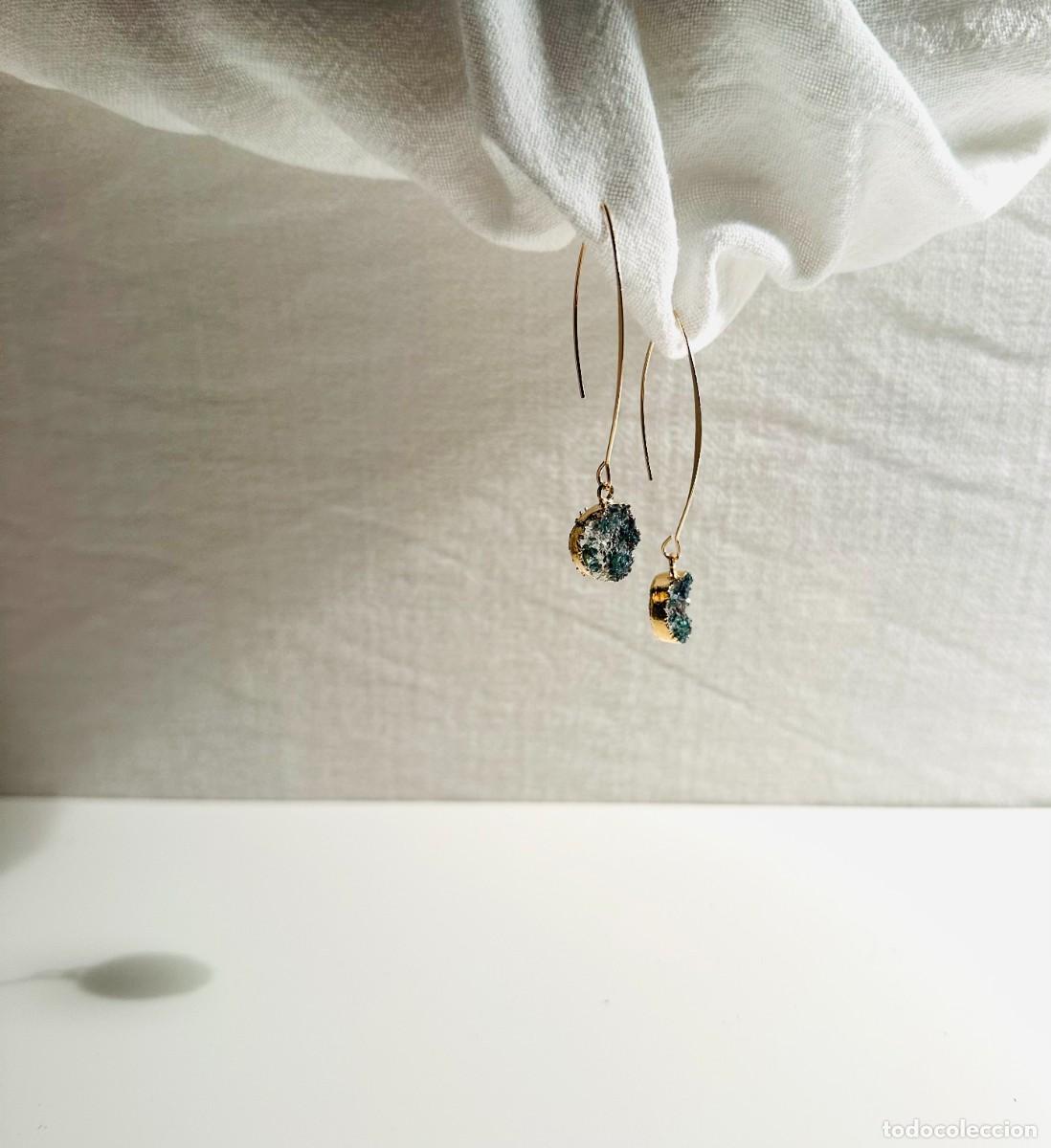 Joyeria: Pendientes largos. Piedra transparente y tonos azules - Foto 1