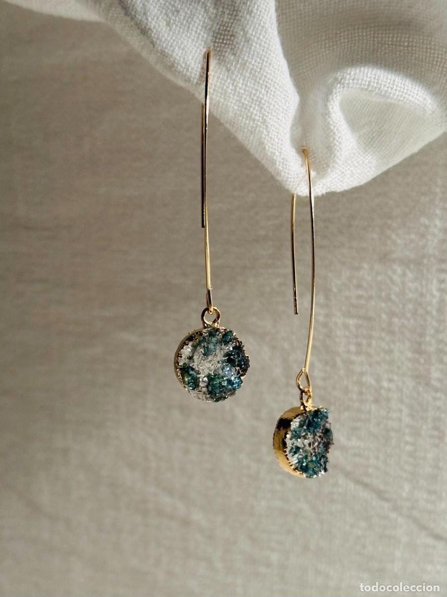 Joyeria: Pendientes largos. Piedra transparente y tonos azules - Foto 3
