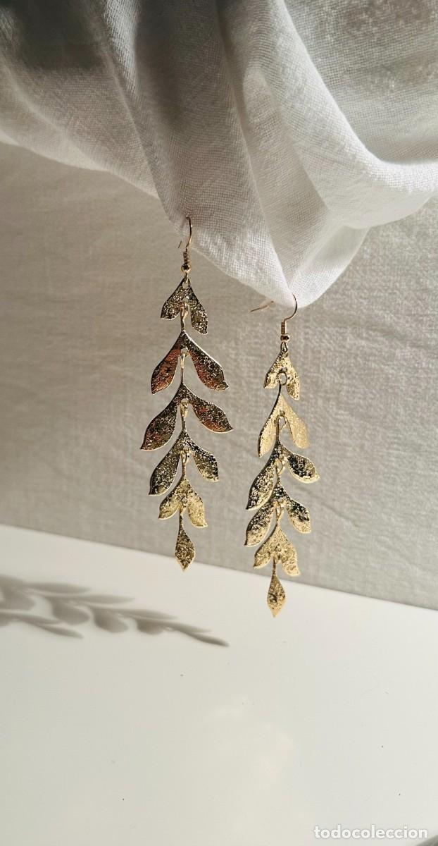 Joyeria: Pendientes largos. Hoja dorada - Foto 1
