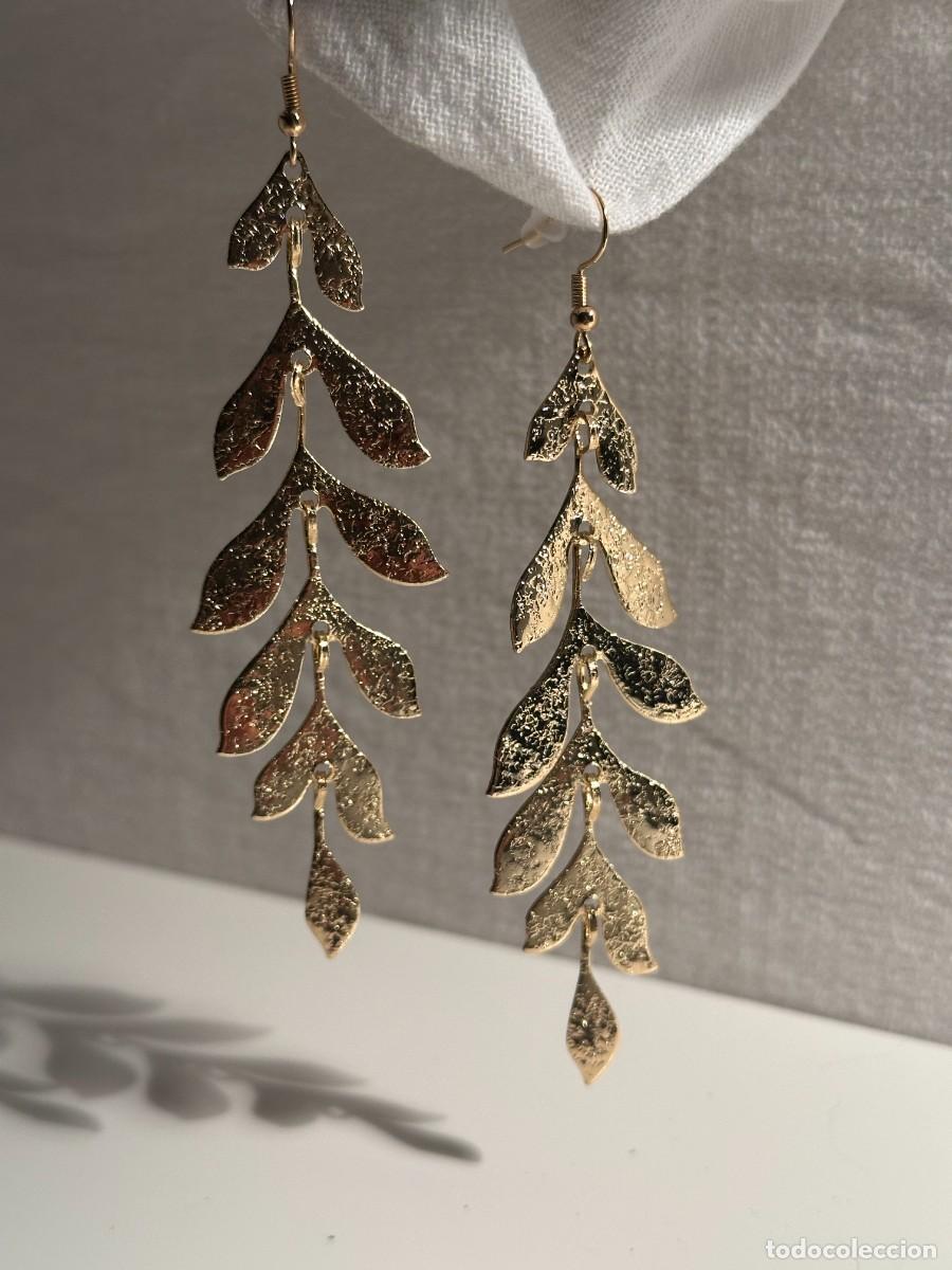 Joyeria: Pendientes largos. Hoja dorada - Foto 2