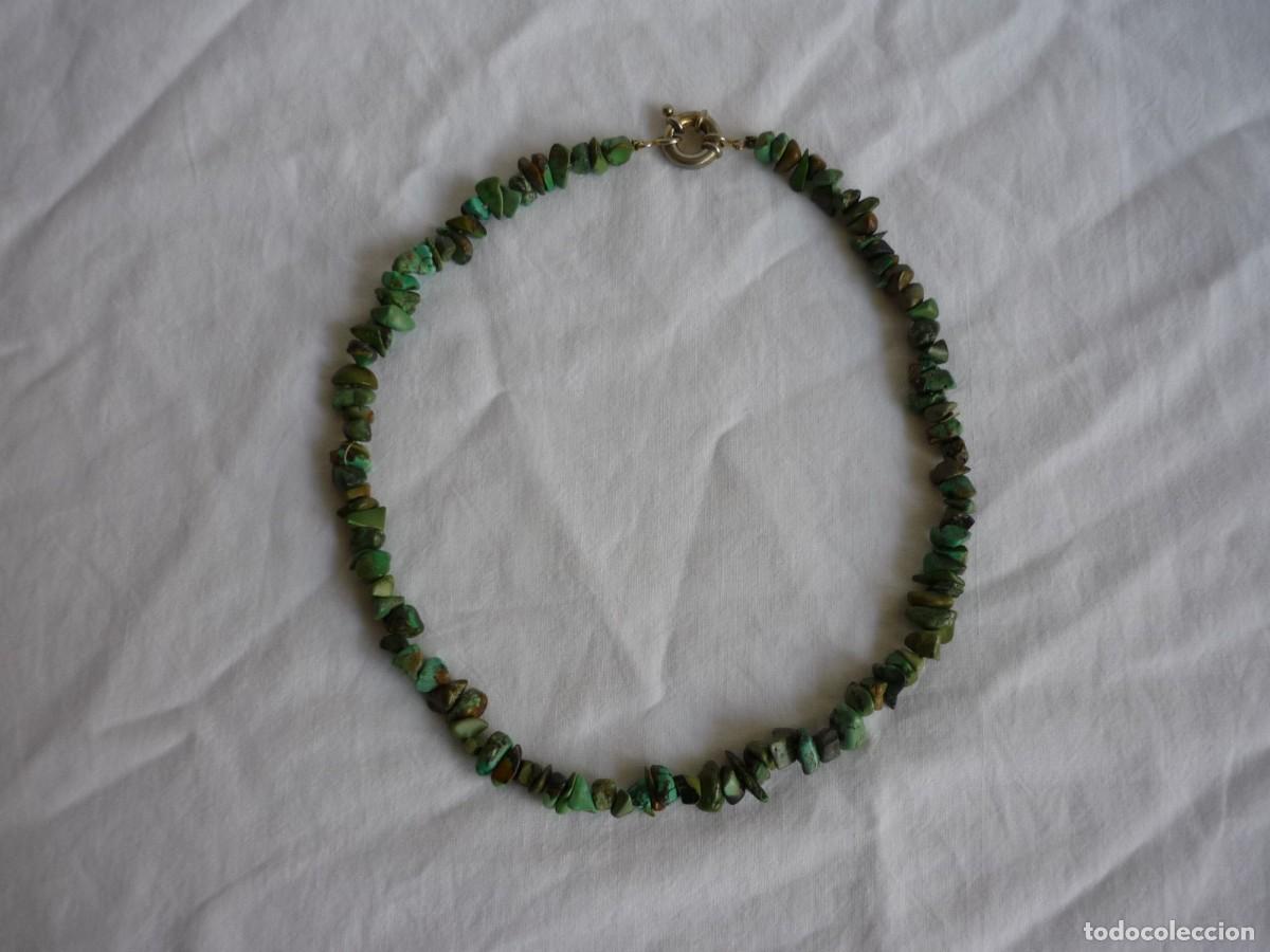 Joyeria: Collar de crisocola, broche metal plateado - Foto 2