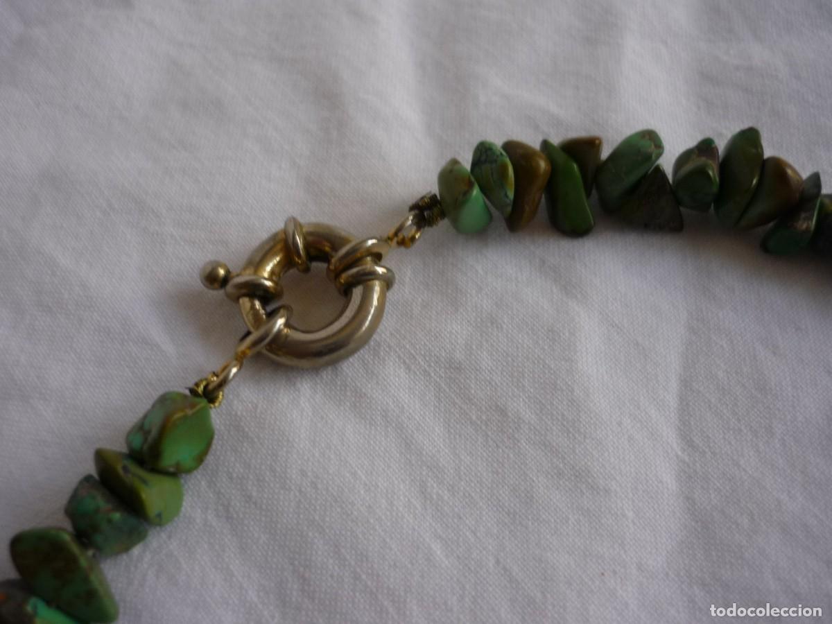 Joyeria: Collar de crisocola, broche metal plateado - Foto 3
