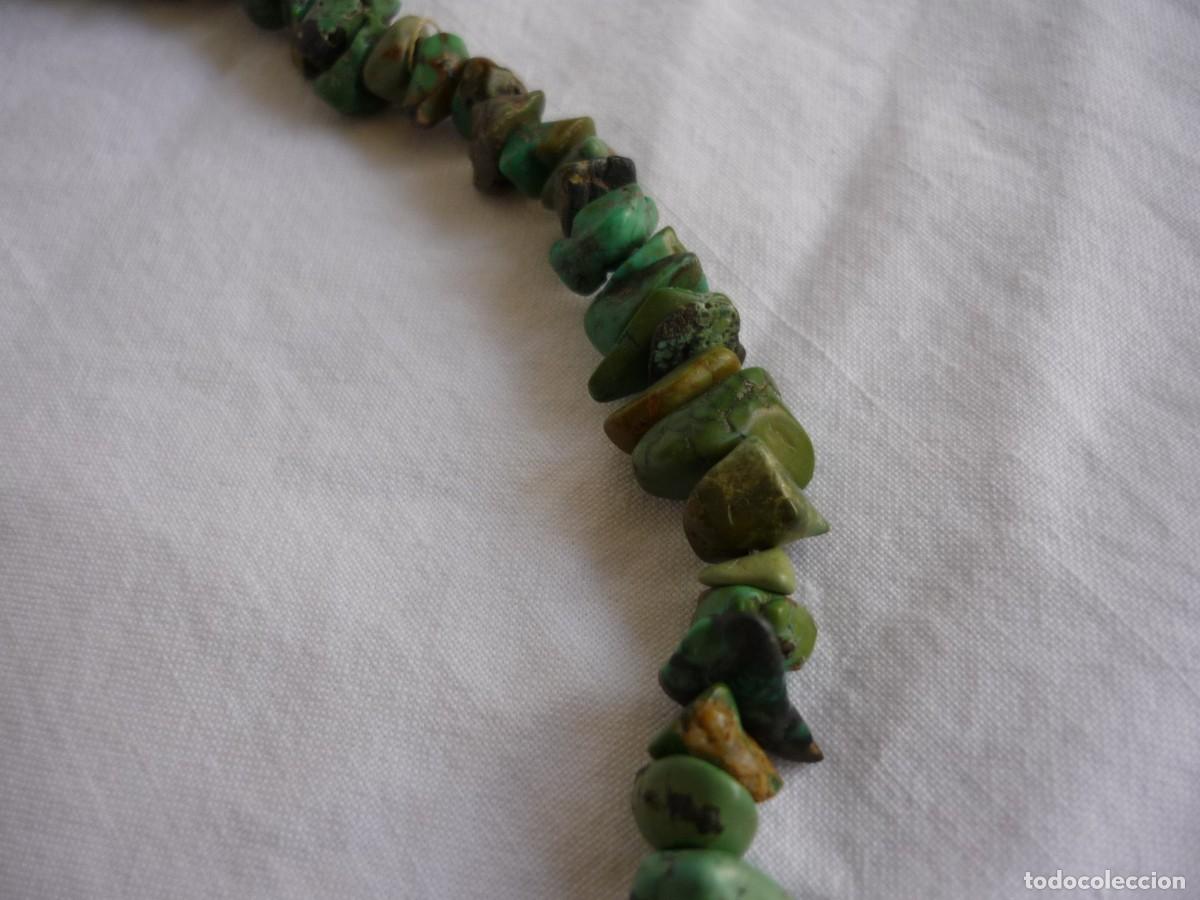 Joyeria: Collar de crisocola, broche metal plateado - Foto 5