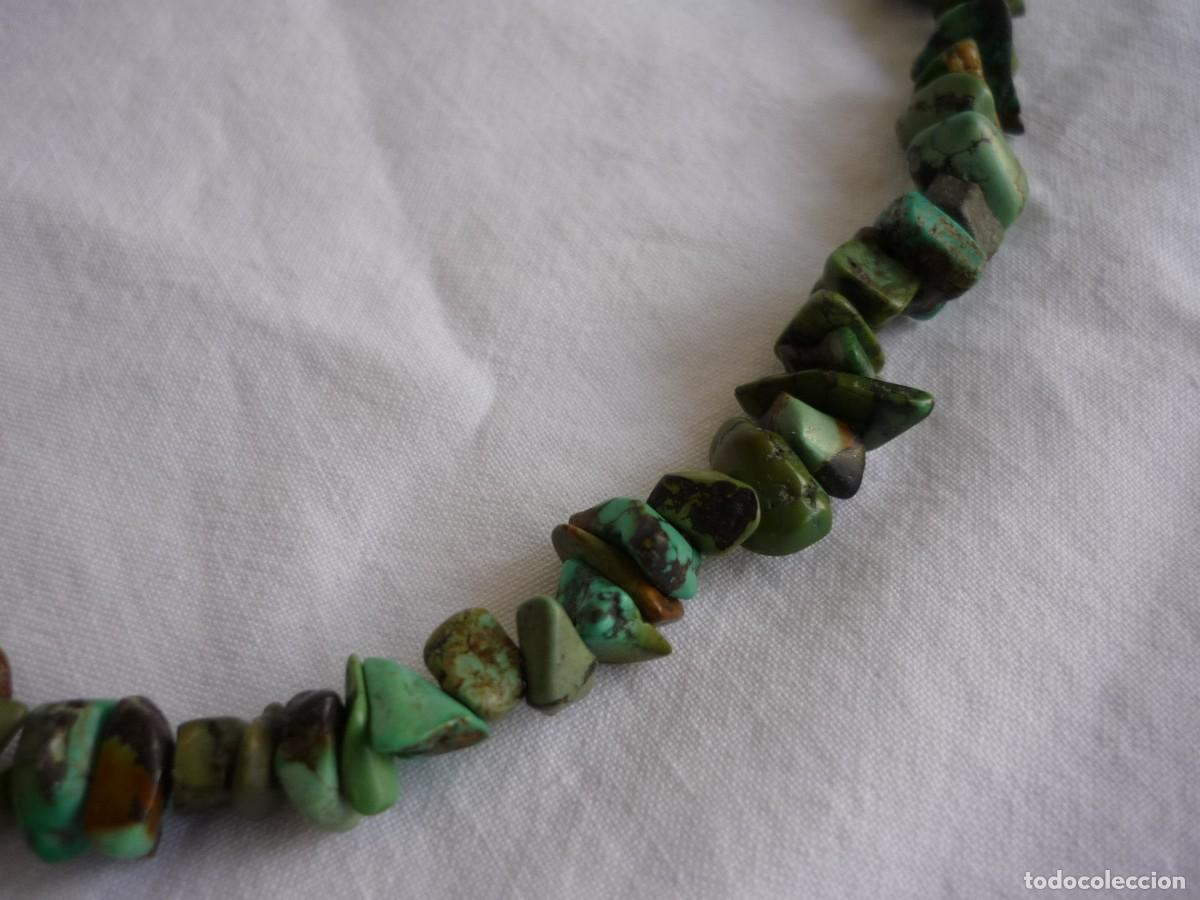 Joyeria: Collar de crisocola, broche metal plateado - Foto 6