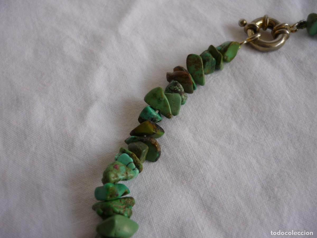 Joyeria: Collar de crisocola, broche metal plateado - Foto 8