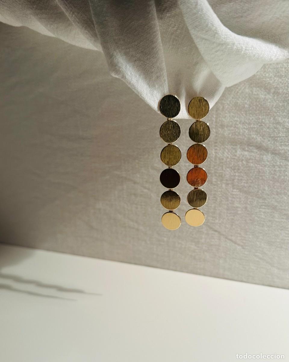 Joyeria: Pendientes dorados largos. 6 c&iacute;rculos - Foto 1