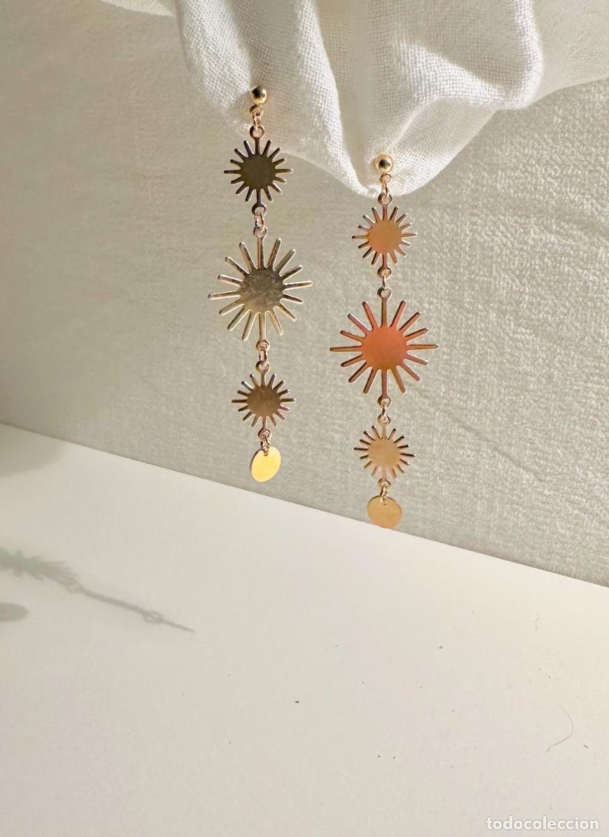 Joyeria: Pendientes largos dorados. Sol. 3 soles - Foto 1