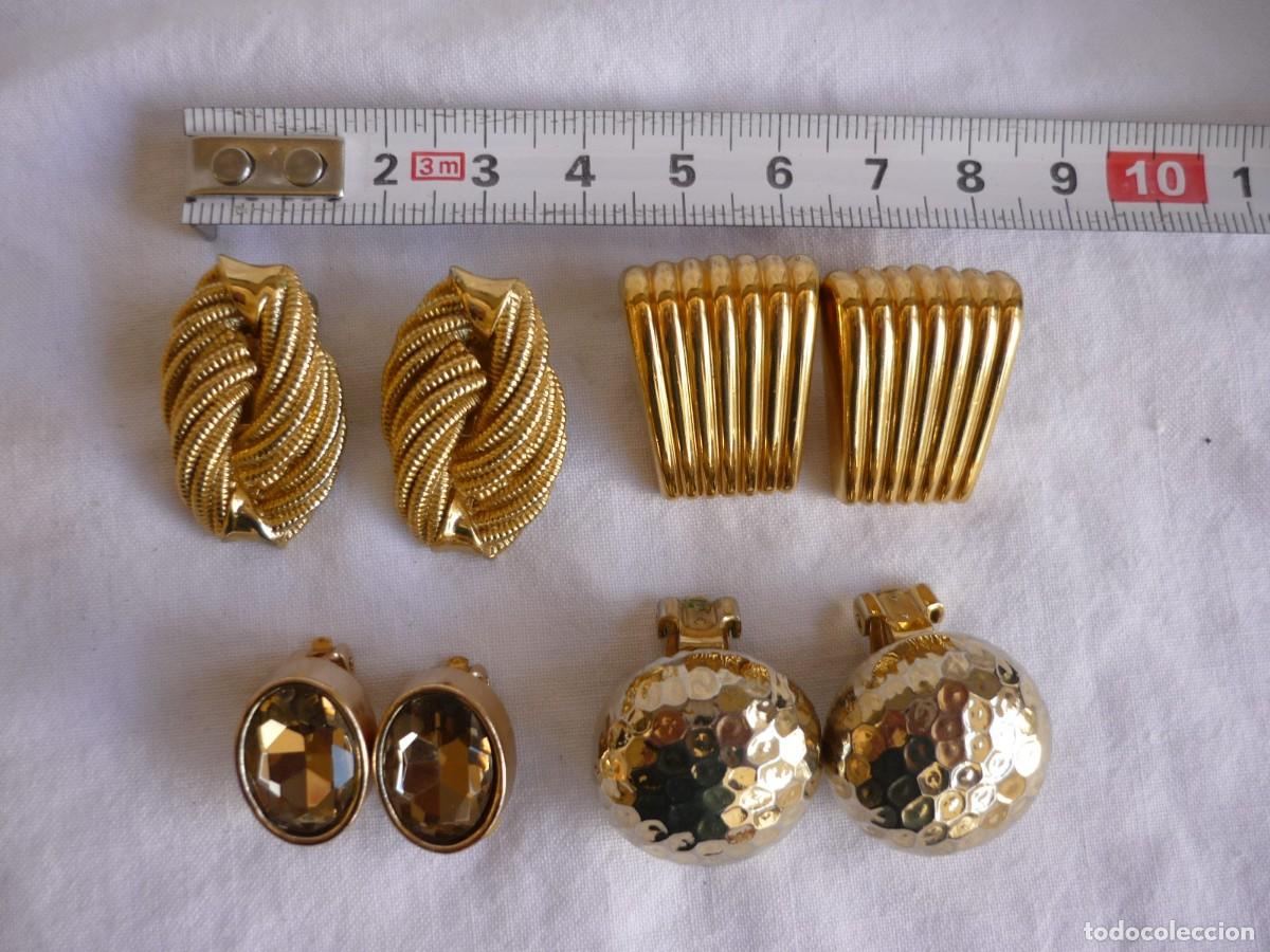 Joyeria: 4 pendientes de clip en metal dorado - Foto 4