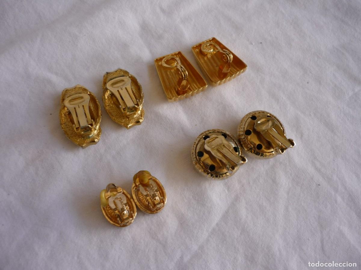 Joyeria: 4 pendientes de clip en metal dorado - Foto 6