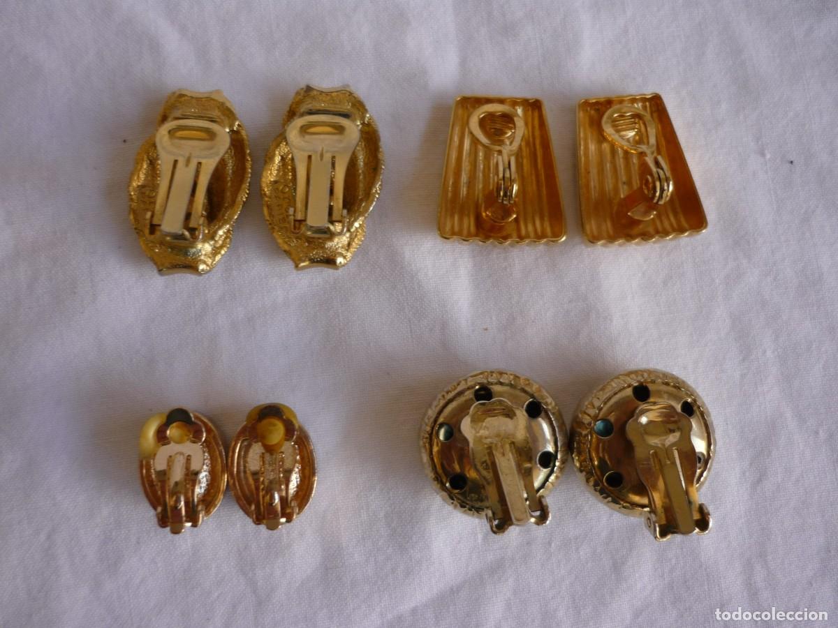 Joyeria: 4 pendientes de clip en metal dorado - Foto 7