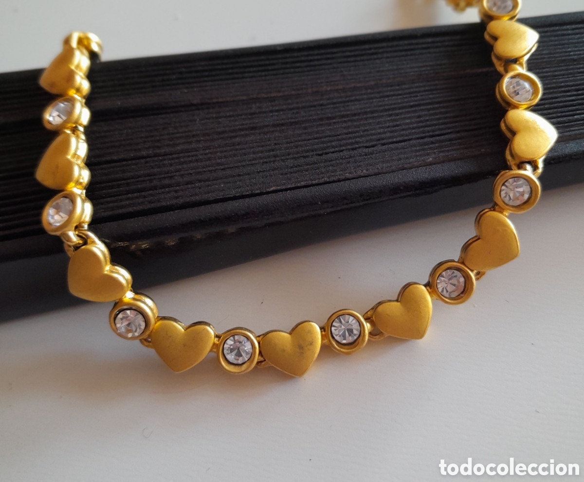 Joyeria: PULSERA CHAPADA EN ORO CON CIRCONIOS. CORAZONES - Foto 4