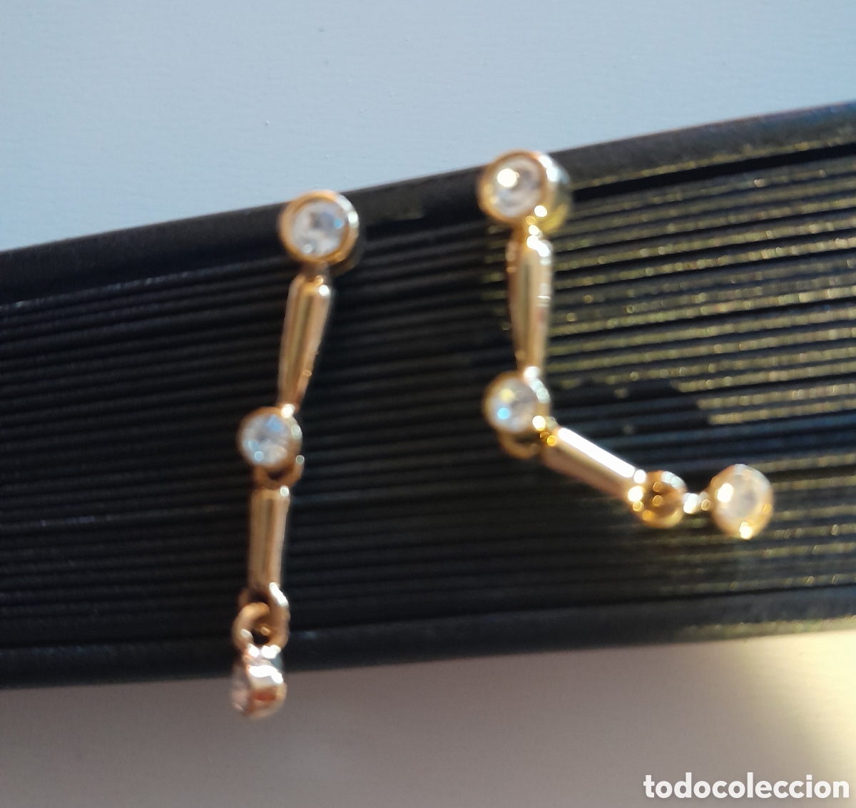 Joyeria: PENDIENTES CHAPADO EN ORO CON CRISTAL - Foto 2