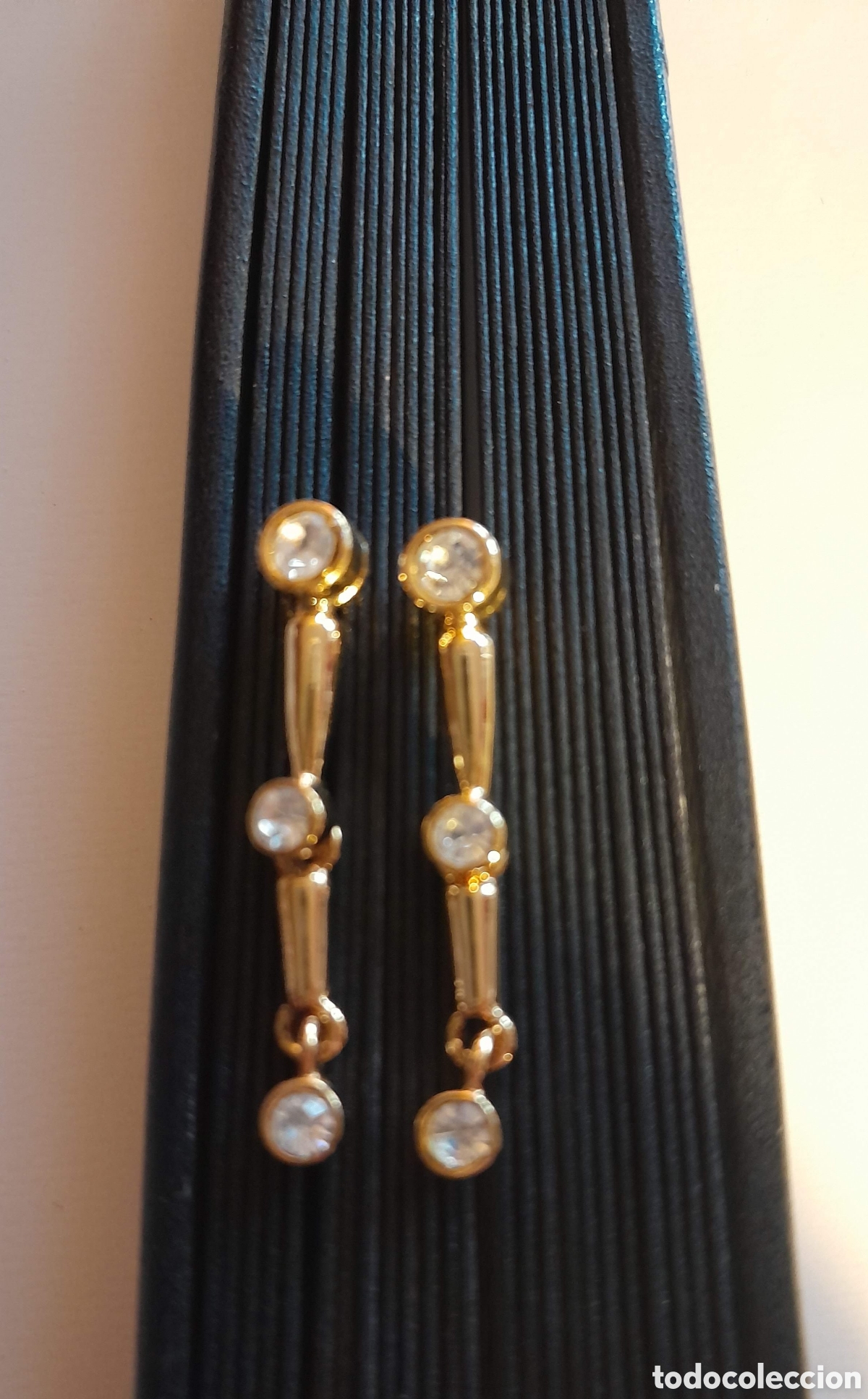 Joyeria: PENDIENTES CHAPADO EN ORO CON CRISTAL - Foto 3