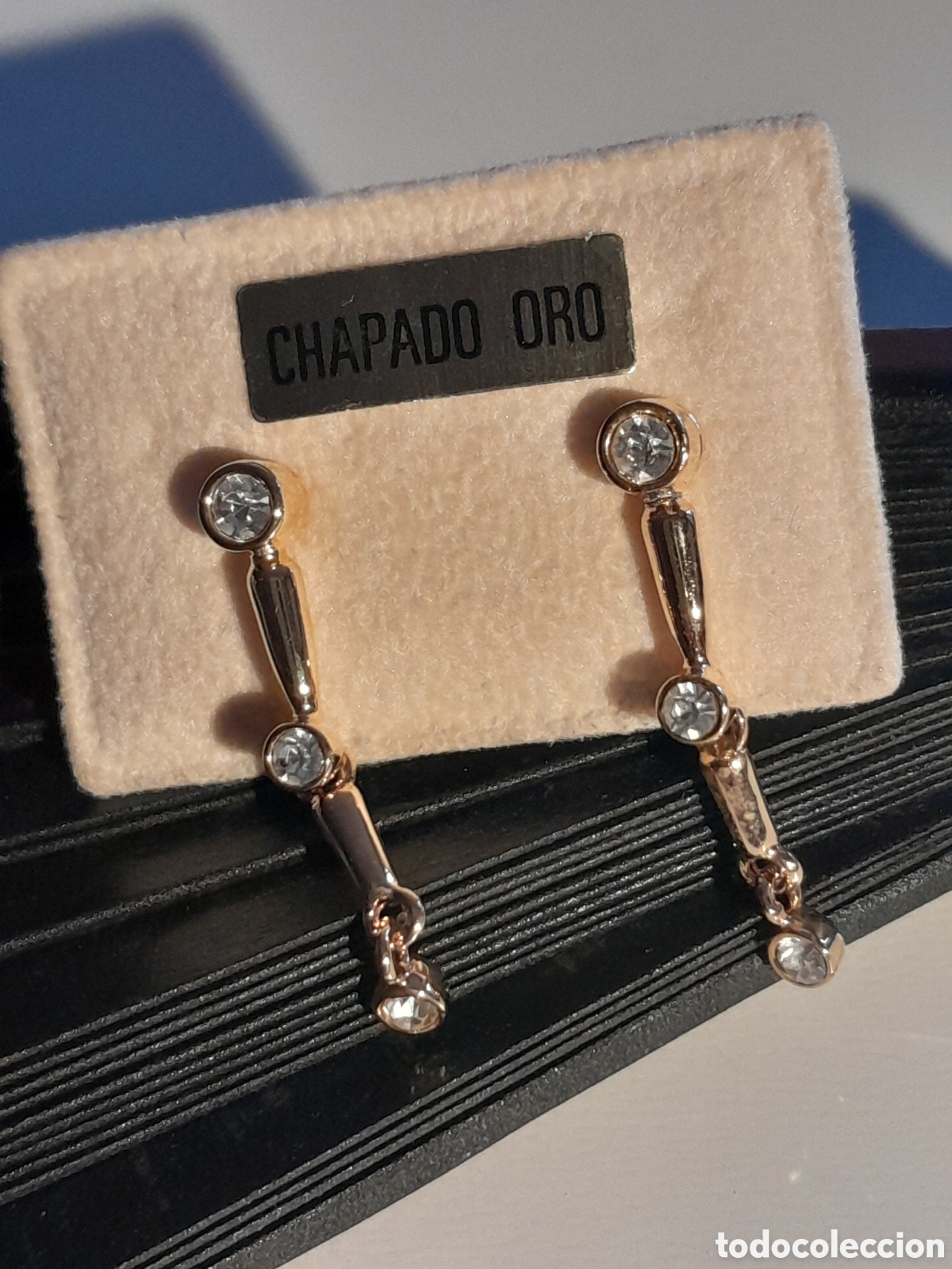 Joyeria: PENDIENTES CHAPADO EN ORO CON CRISTAL - Foto 4