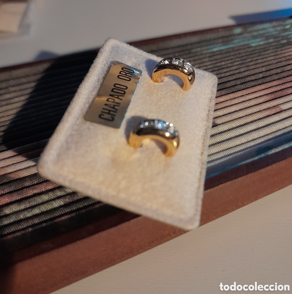 Joyeria: PENDIENTES ARITOS CHAPADO EN ORO CON CRISTAL - Foto 3