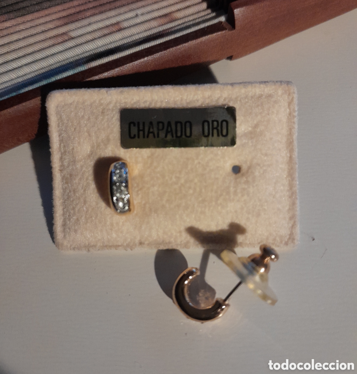 Joyeria: PENDIENTES ARITOS CHAPADO EN ORO CON CRISTAL - Foto 4