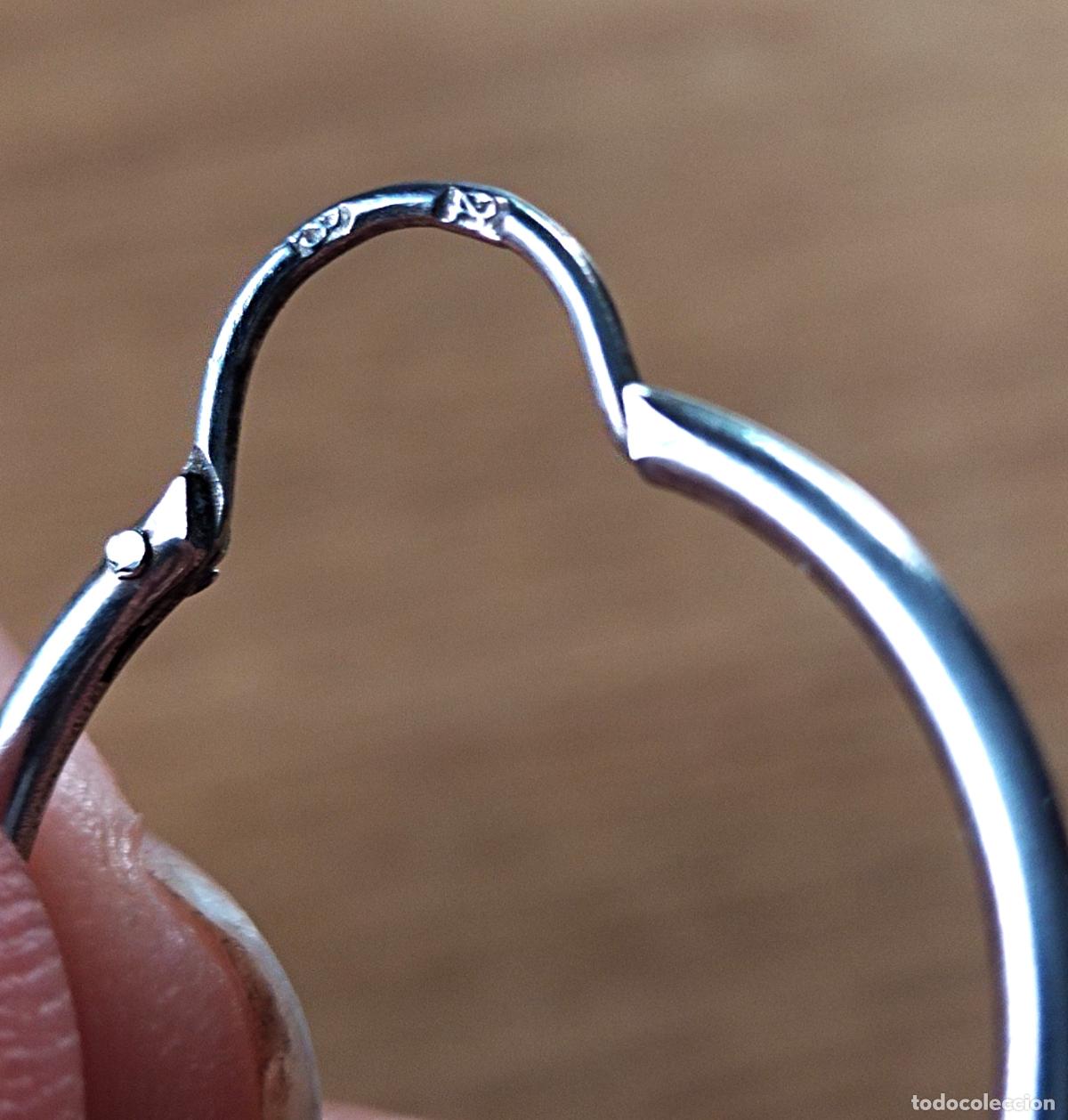 Joyeria: Pendientes de aro, plata de ley. - Foto 3