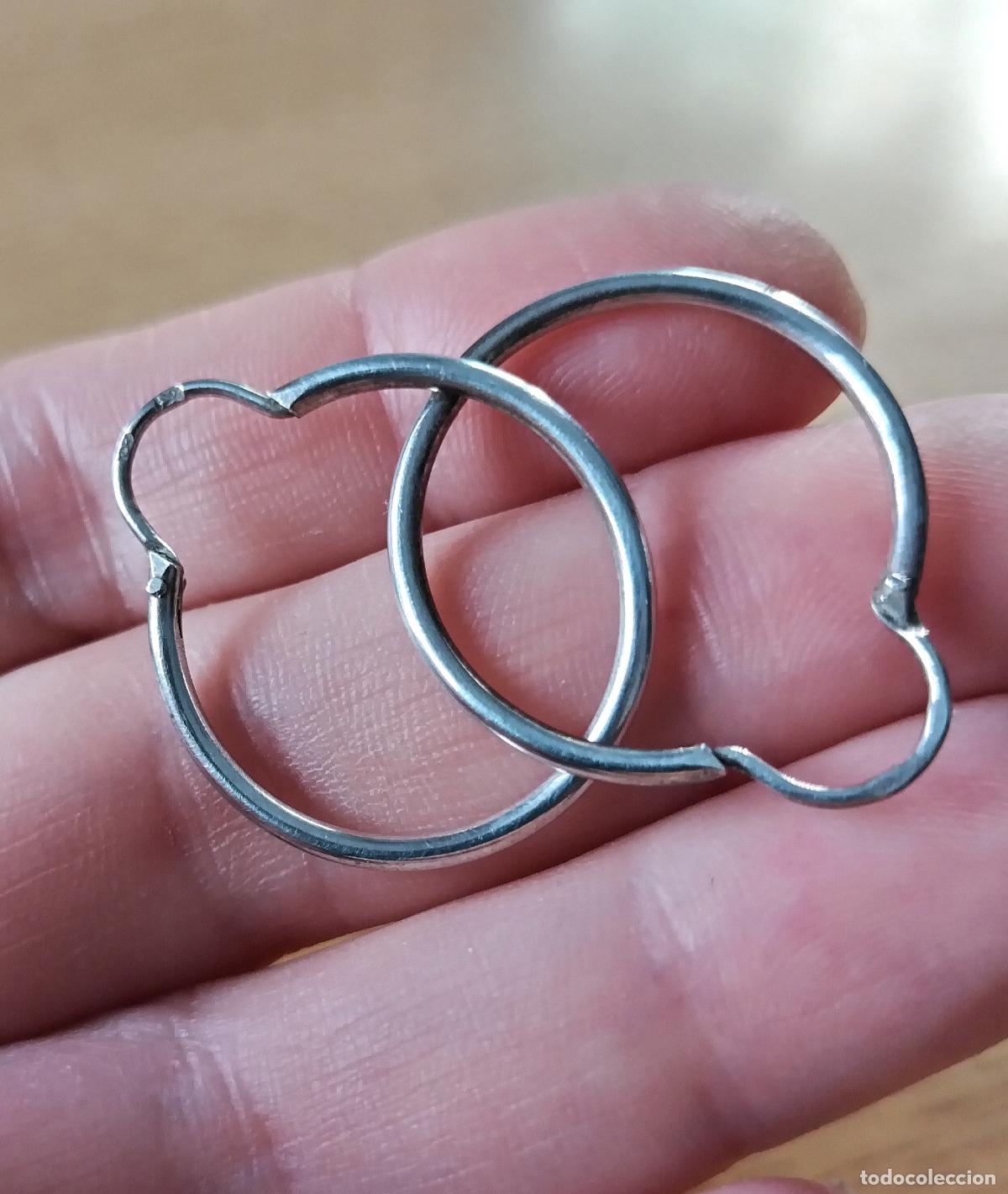 Joyeria: Pendientes de aro, plata de ley. - Foto 4