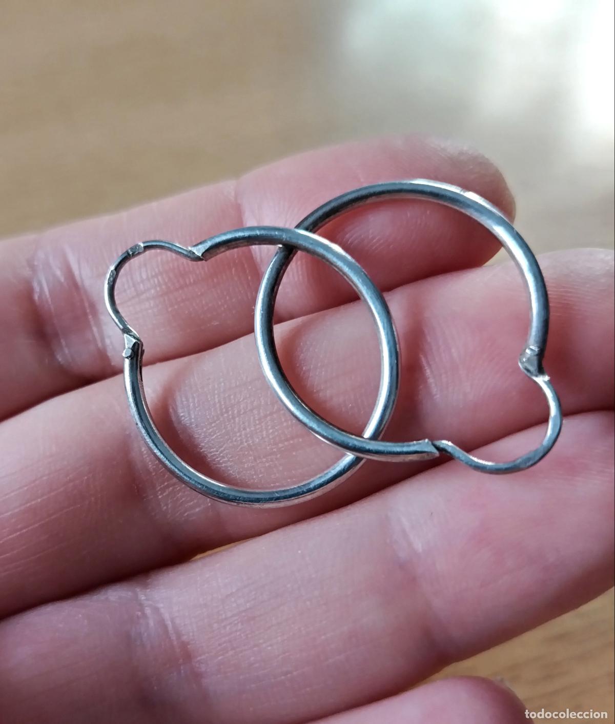 Joyeria: Pendientes de aro, plata de ley. - Foto 6