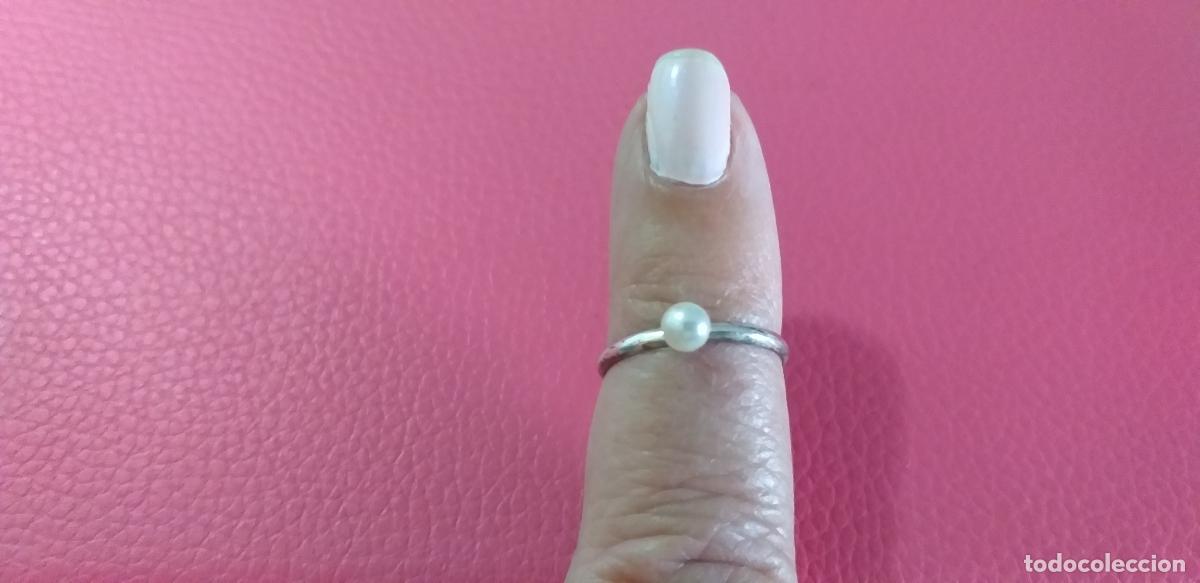 Joyeria: Anillo plateado. Piedra imitaci&oacute;n de perla - Foto 4