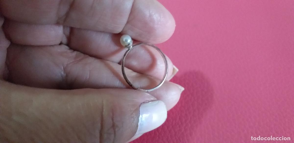 Joyeria: Anillo plateado. Piedra imitaci&oacute;n de perla - Foto 6