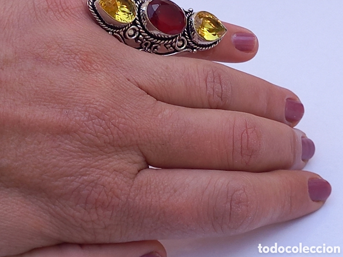 Joyeria: Bello anillo estilo &eacute;tnico tipo lanzadera - Foto 2