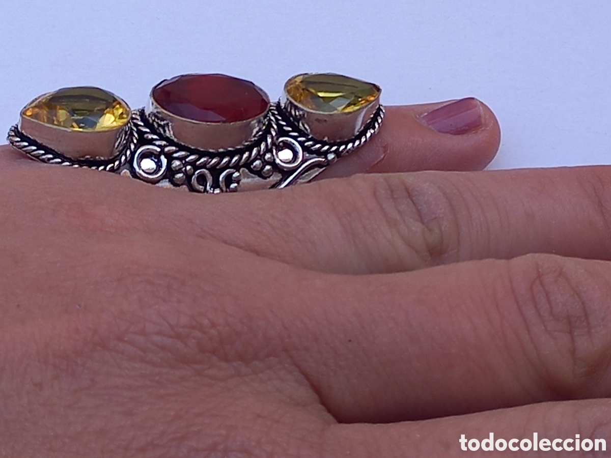 Joyeria: Bello anillo estilo &eacute;tnico tipo lanzadera - Foto 3