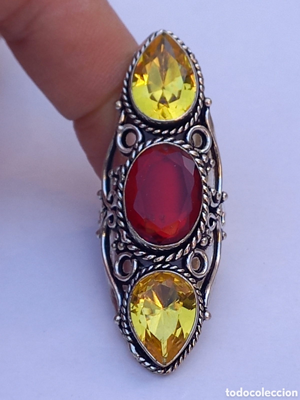 Joyeria: Bello anillo estilo &eacute;tnico tipo lanzadera - Foto 4