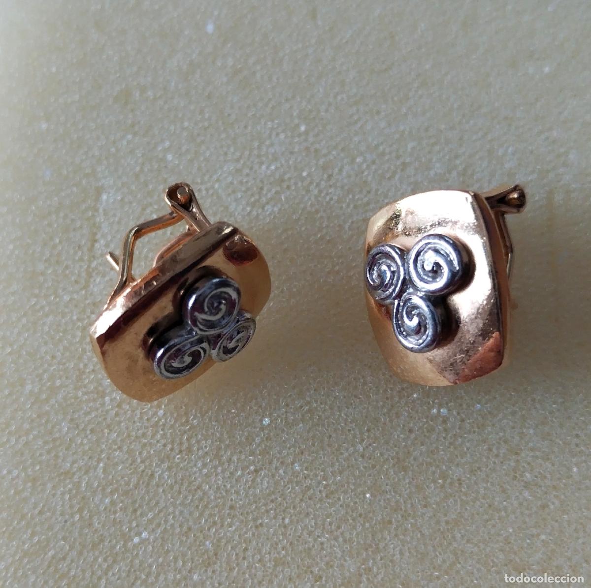 Joyeria: Pendientes chapados en oro, cierre de omega. - Foto 2